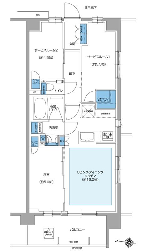 プレシス小岩ヴェルデ 間取り E1タイプ