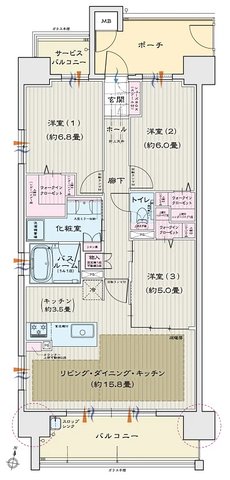 モアグレース住吉パークフロント 間取り A TYPE