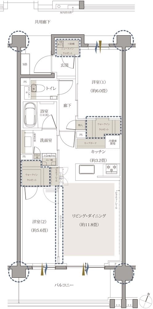 Brillia(ブリリア) 深沢八丁目 間取り E' TYPE