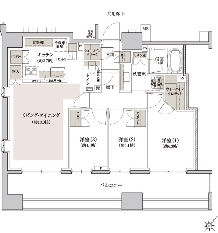 クレヴィア文京千石 間取り E type
