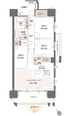 レーベン川口元郷 Sta. Front 間取り E TYPE