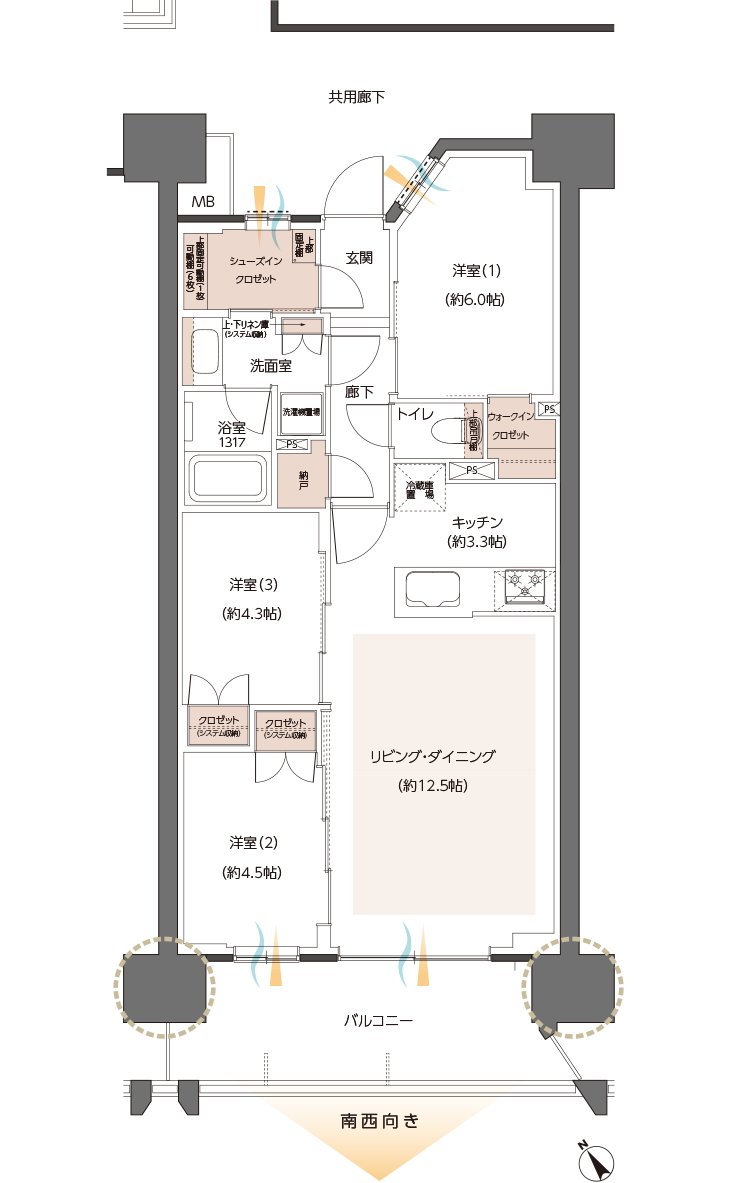 レーベン川口元郷 Sta. Front 間取り D TYPE
