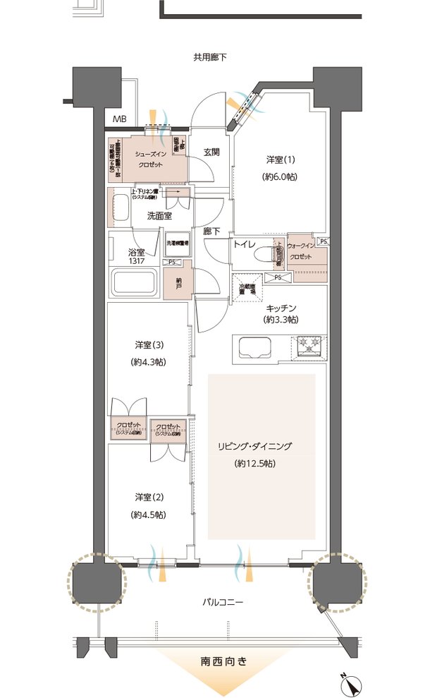 レーベン川口元郷 Sta. Front 間取り D TYPE
