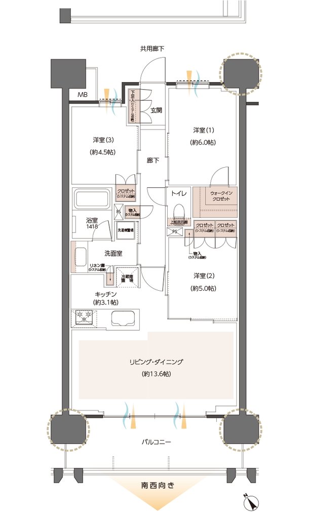 レーベン川口元郷 Sta. Front 間取り C TYPE