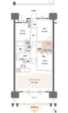 レーベン川口元郷 Sta. Front 間取り C TYPE