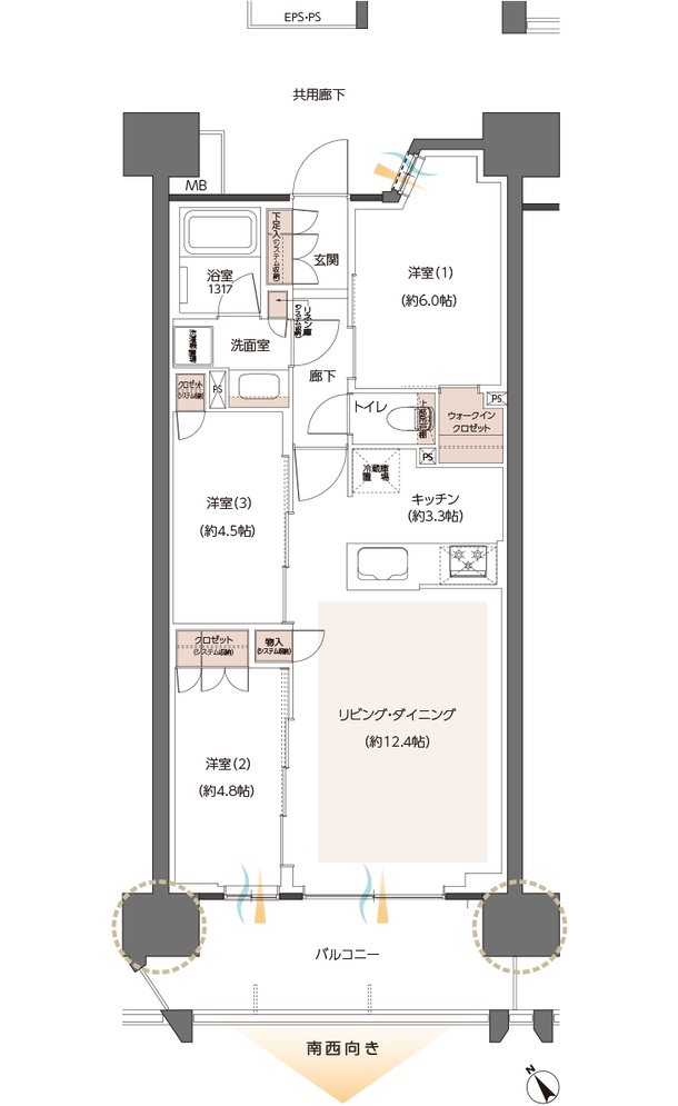 レーベン川口元郷 Sta. Front 間取り B TYPE