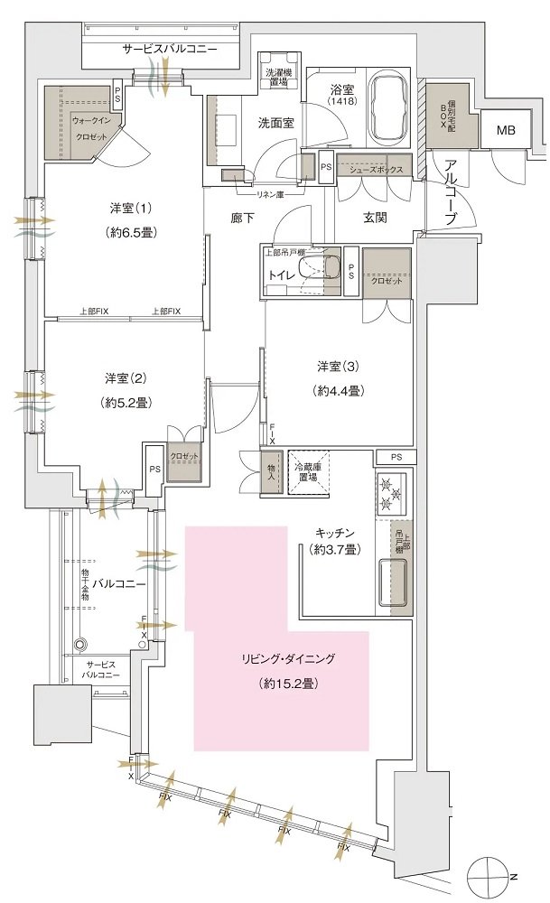 ブランズ京都河原町通 間取り G type（3階〜10階）
