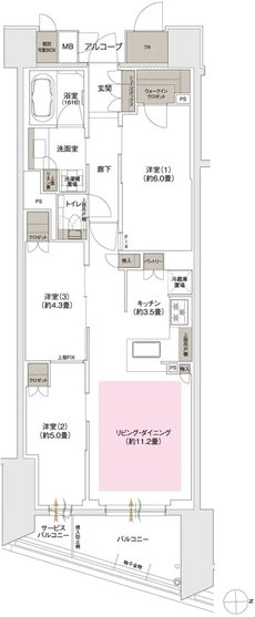 ブランズ京都河原町通 間取り Ktype（2階）