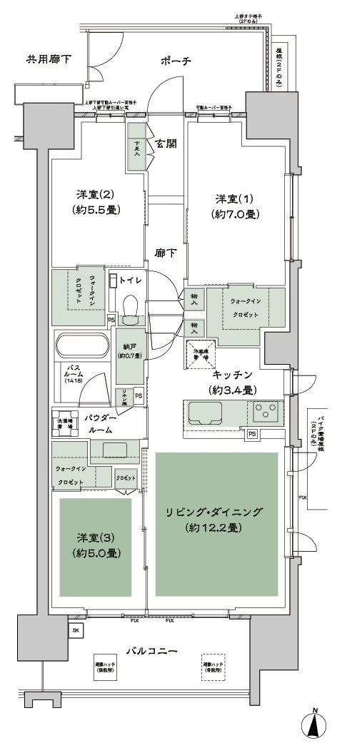 シティタワー泉一丁目 間取り D type