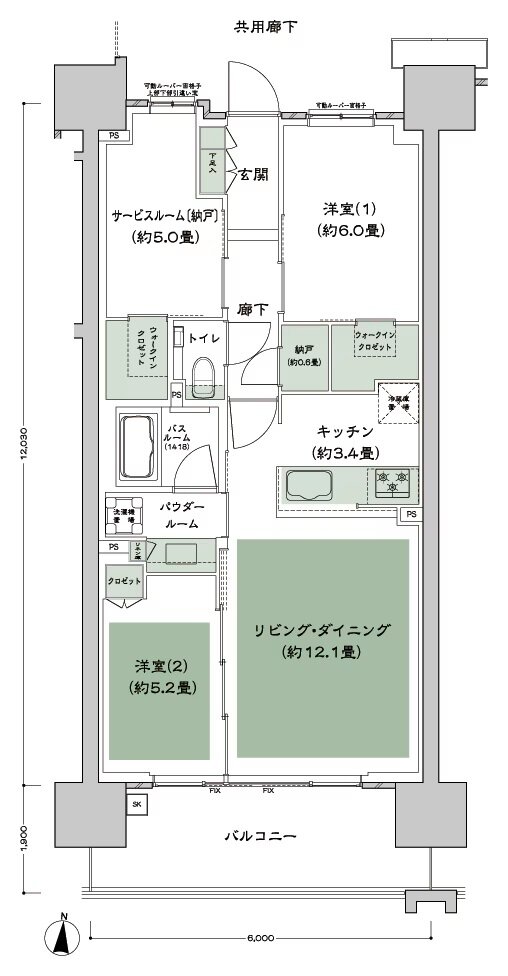 シティタワー泉一丁目 間取り Ca type