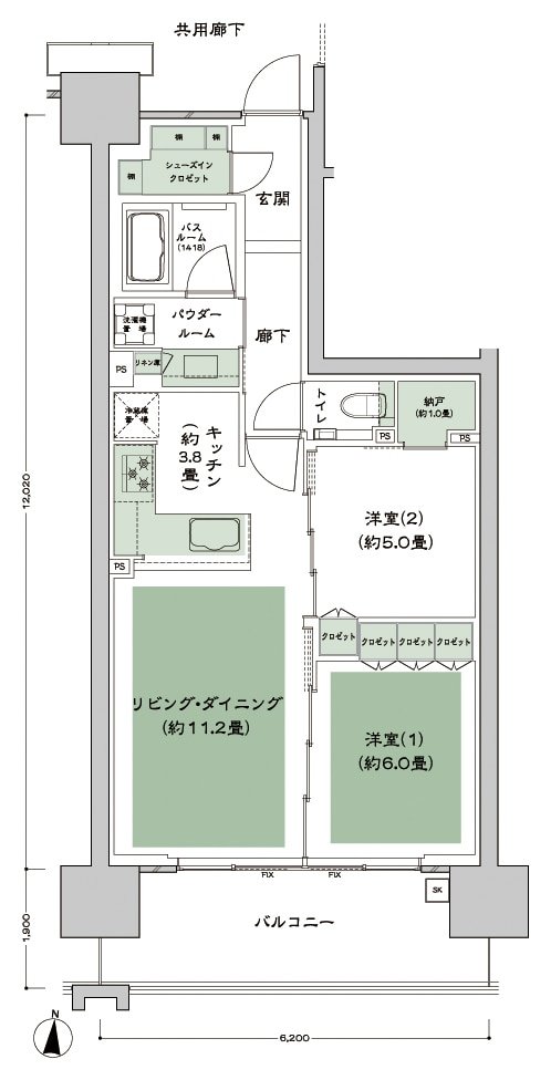 シティタワー泉一丁目 間取り B type