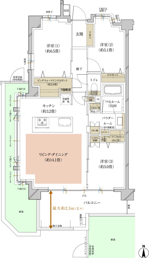 ヴェレーナ横浜鴨居 間取り E type（先着順受付住戸）
