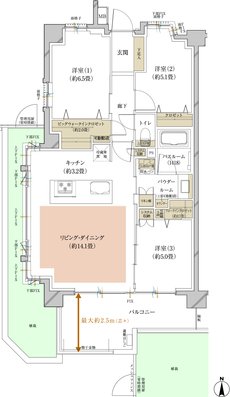 ヴェレーナ横浜鴨居 間取り E type（先着順受付住戸）