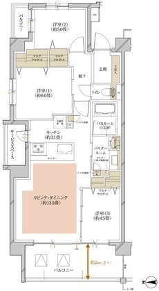 ヴェレーナ横浜鴨居 間取り A type（先着順受付住戸）