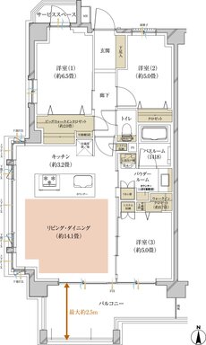 ヴェレーナ横浜鴨居 間取り N type（先着順受付住戸）