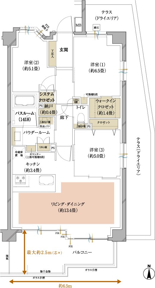 ヴェレーナ横浜鴨居 間取り Gt type（先着順受付住戸）