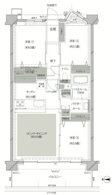 ヴェレーナ横浜鴨居 間取り B type (第4期2次販売予定住戸)