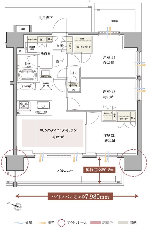 サンクレイドル千葉II 間取り C type