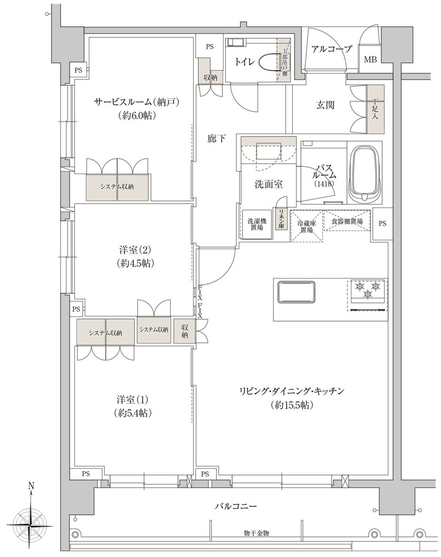 THE RESOCIA 下鴨 間取り D type
