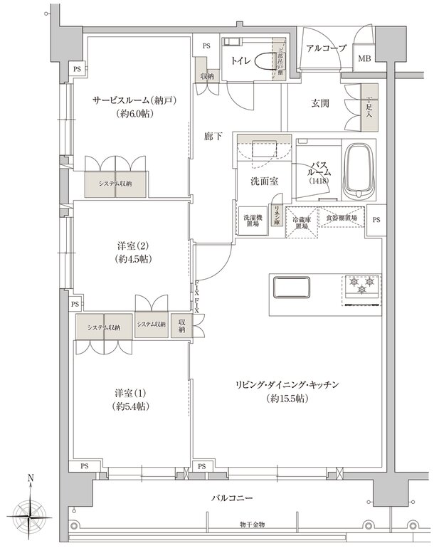 THE RESOCIA 下鴨 間取り D type