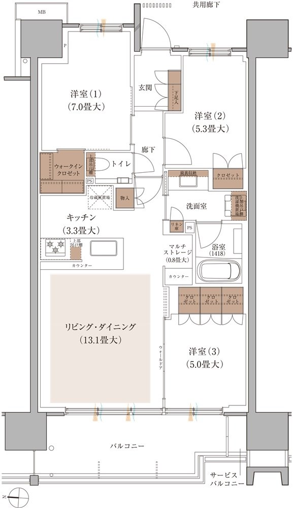 ブランズシティ品川ルネ キャナル 間取り A2 type