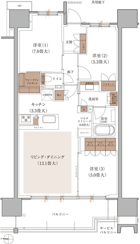 ブランズシティ品川ルネ キャナル 間取り A2 type