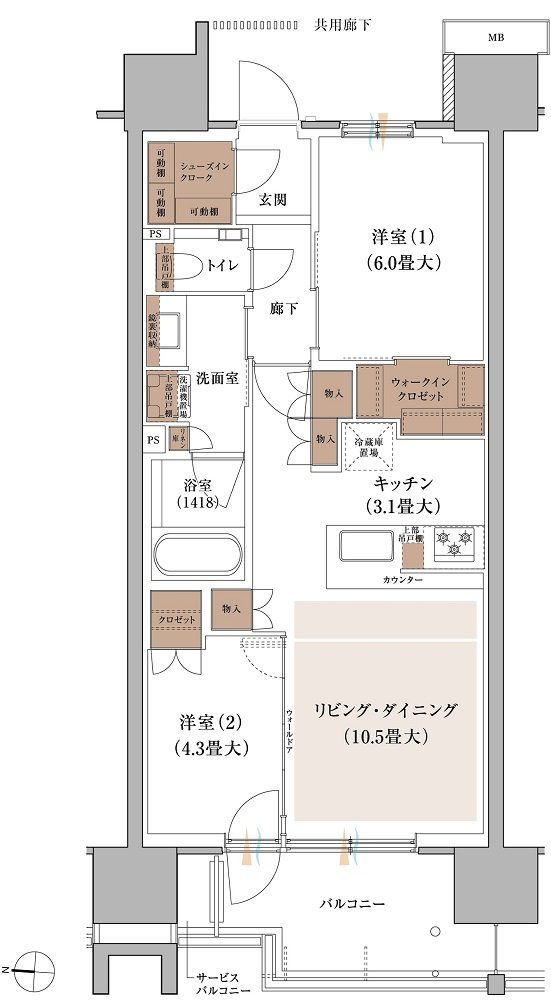 ブランズシティ品川ルネ キャナル 間取り A5 type