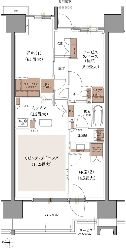 ブランズシティ品川ルネ キャナル 間取り A4 type
