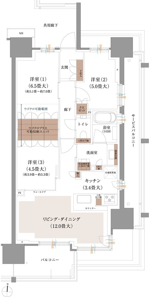 ブランズシティ品川ルネ キャナル 間取り B7 type