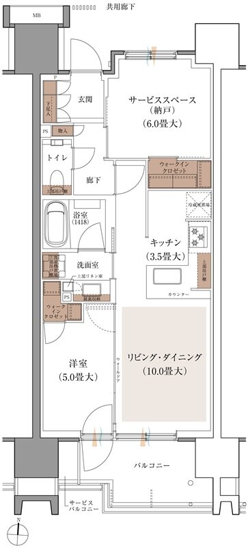 ブランズシティ品川ルネ キャナル 間取り B3 type