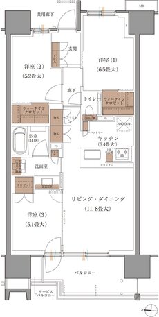 ブランズシティ品川ルネ キャナル 間取り A3 type