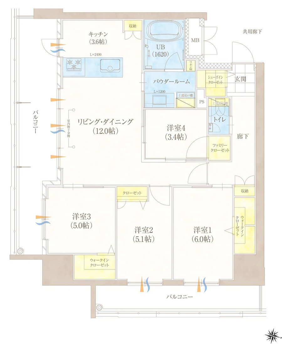 グランドパレス柳丸新城 間取り C type