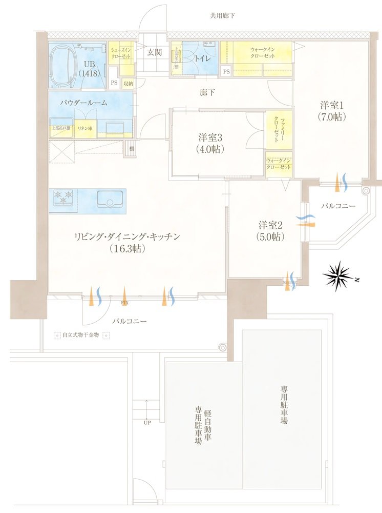 グランドパレス柳丸新城 間取り D1 type