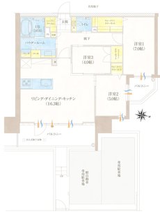グランドパレス柳丸新城 間取り D1 type