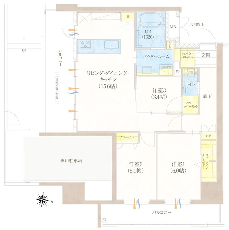 グランドパレス柳丸新城 間取り C1  type