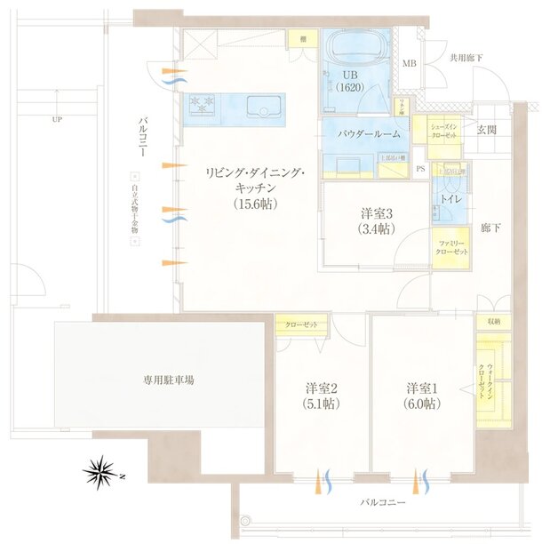 グランドパレス柳丸新城 間取り C1  type