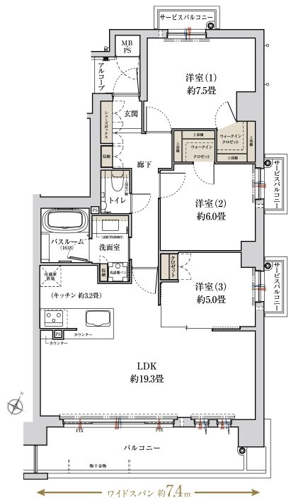 ワコーレ六甲高羽公園 間取り E type