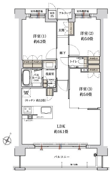 ワコーレ六甲高羽公園 間取り D type