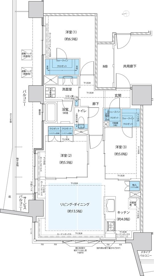 仙台 THE GRAND SKY 間取り Lタイプ