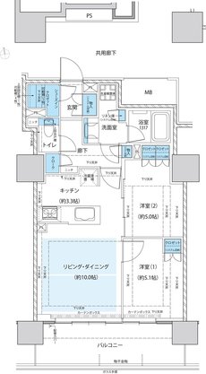 仙台 THE GRAND SKY 間取り Rタイプ