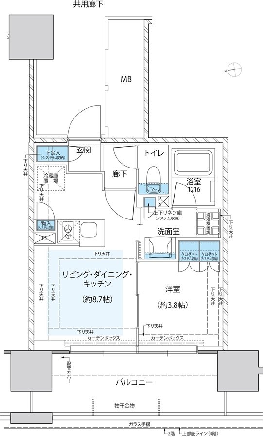 仙台 THE GRAND SKY 間取り Eタイプ