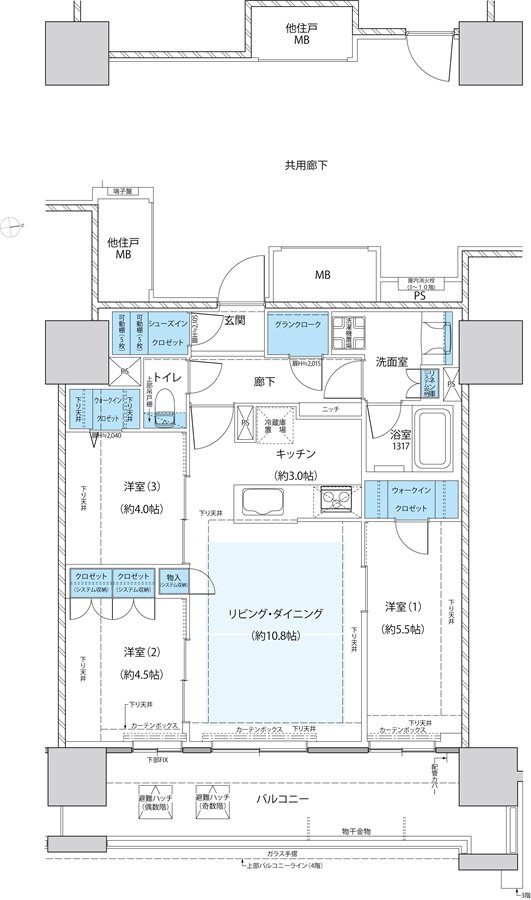 仙台 THE GRAND SKY 間取り Nタイプ