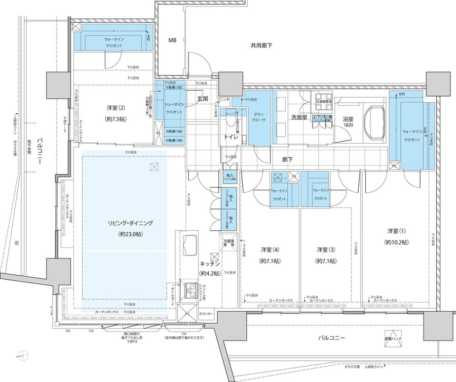 仙台 THE GRAND SKY 間取り PDタイプ