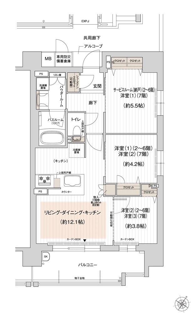 プレサンス ロジェ 甲子園口メゾニア 間取り Fタイプ