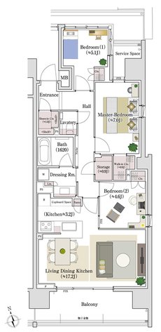 パークホームズ池下 間取り 81Cタイプ
