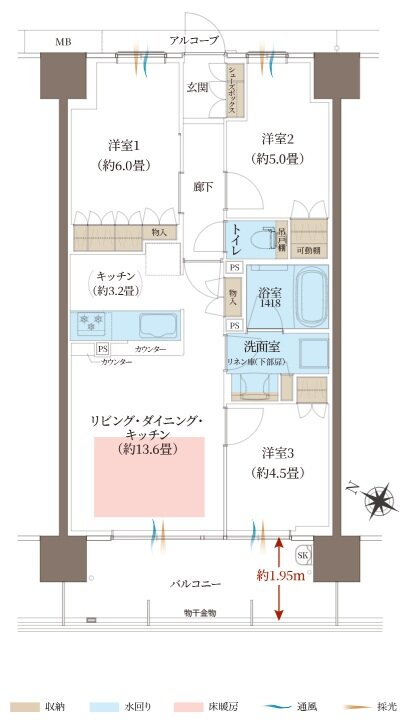 ヴェリテ神戸ポートアイランド 間取り B1タイプ