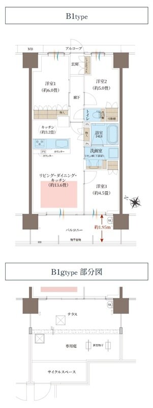 ヴェリテ神戸ポートアイランド 間取り B1gタイプ