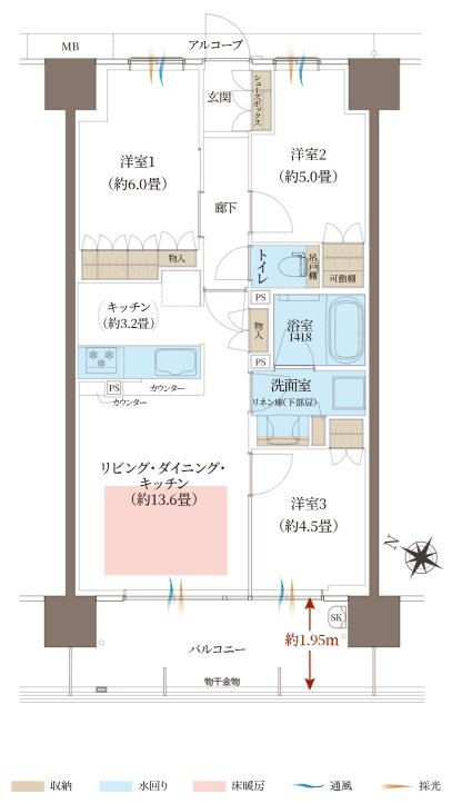 ヴェリテ神戸ポートアイランド 間取り B1タイプ