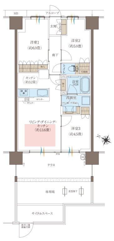 ヴェリテ神戸ポートアイランド 間取り B1gタイプ