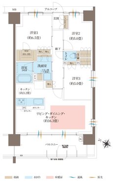 ヴェリテ神戸ポートアイランド 間取り Eタイプ